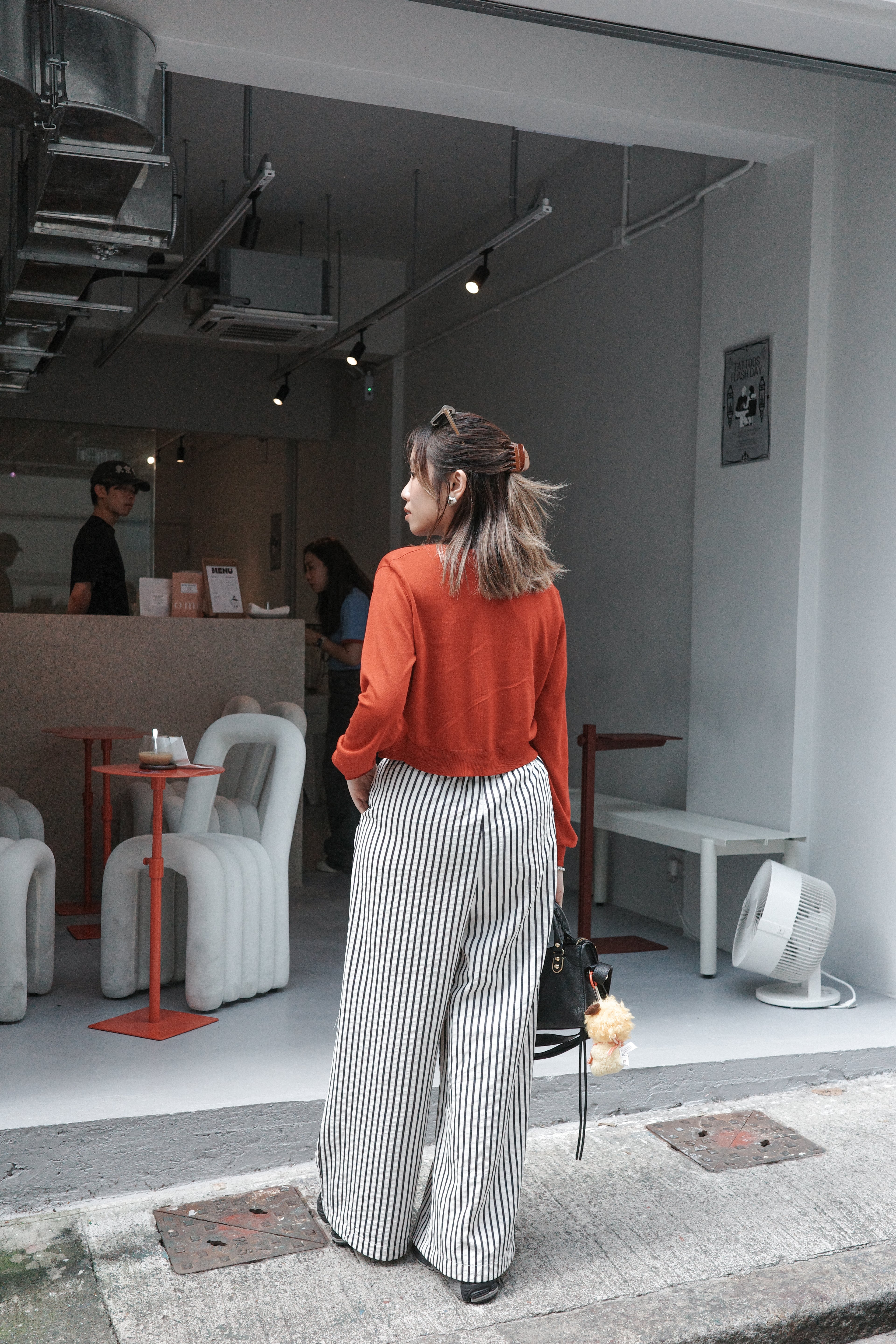 正紅色開胸外套