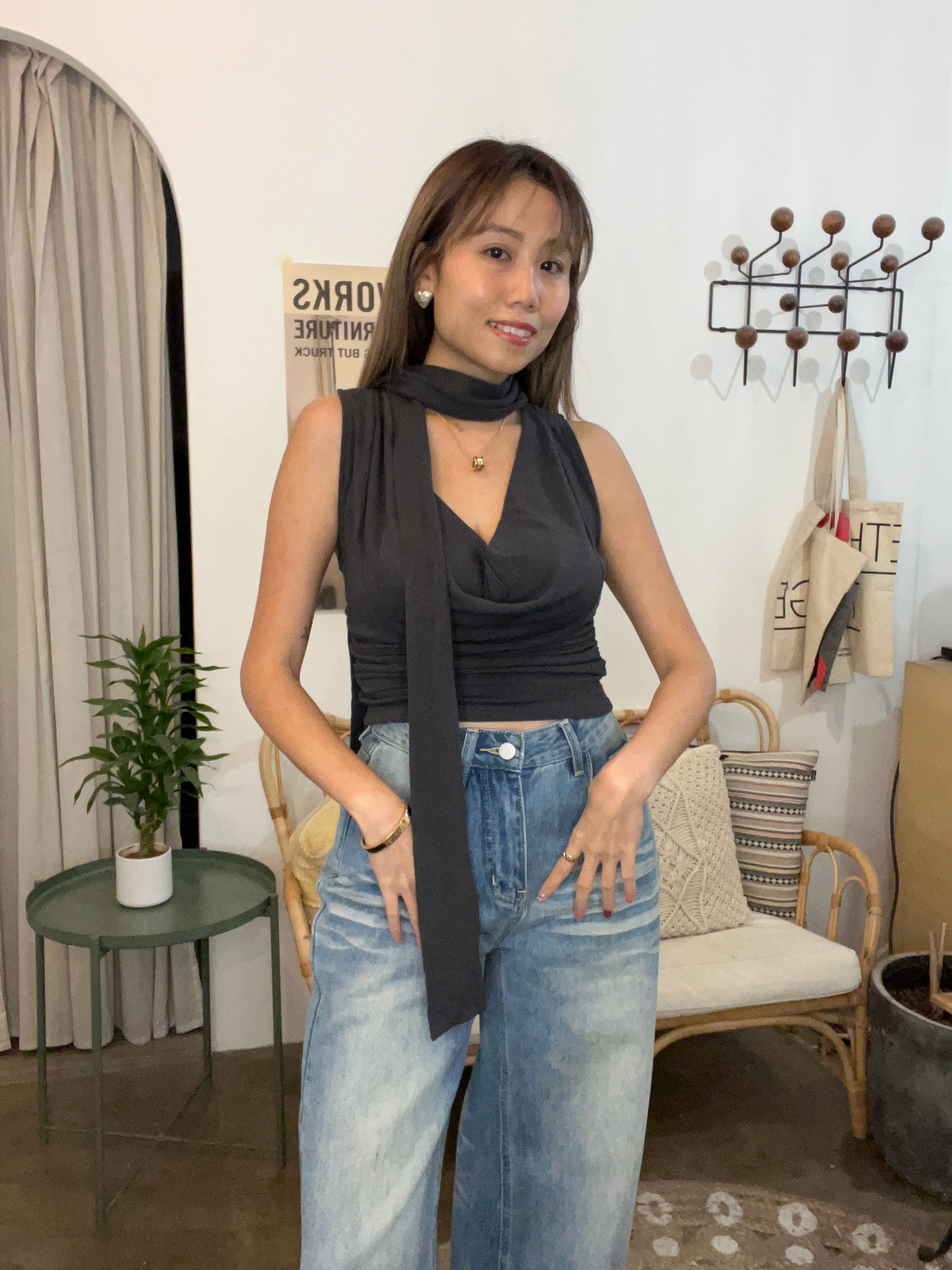 小性感V領長帶背心