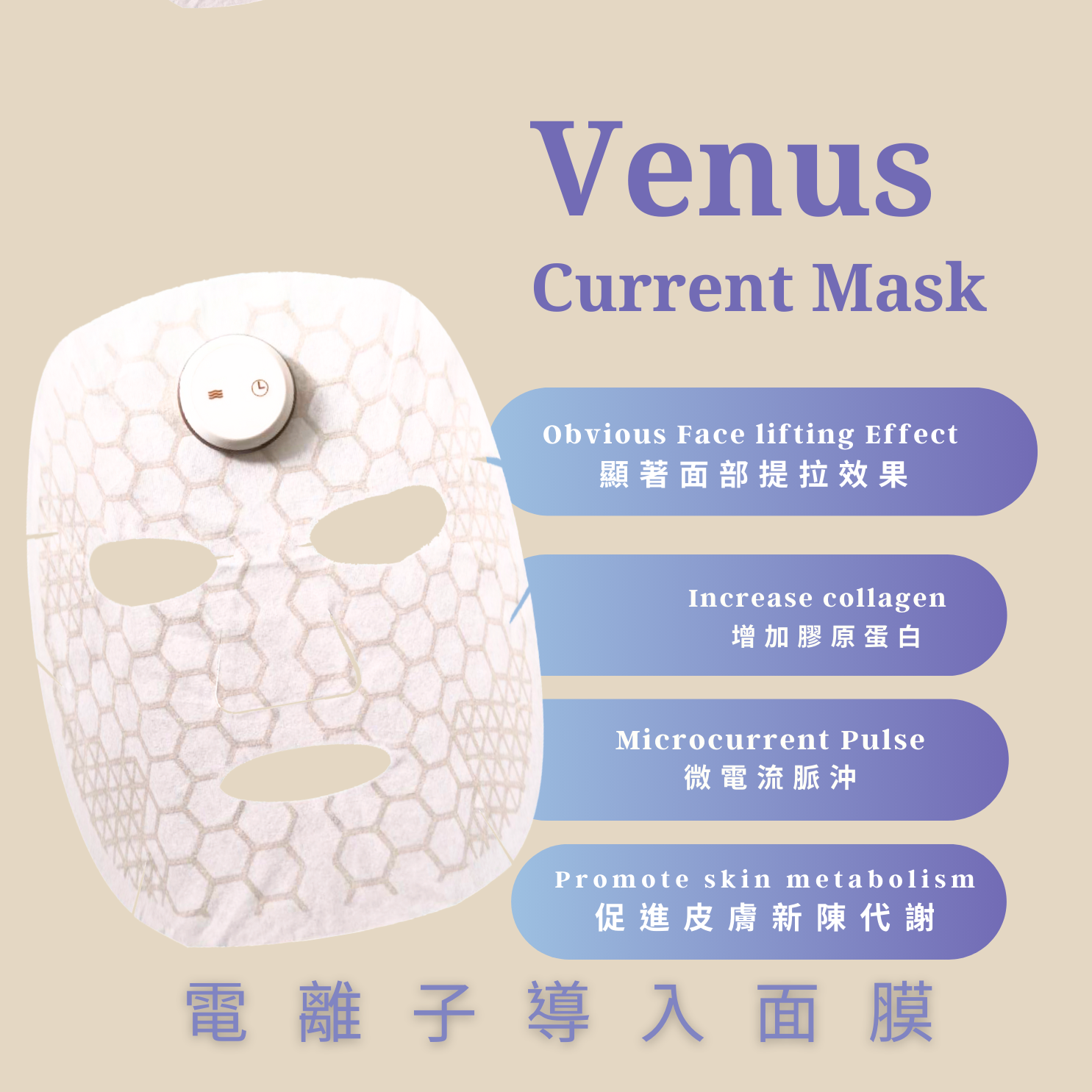 微電流導入儀+蜂紋面膜