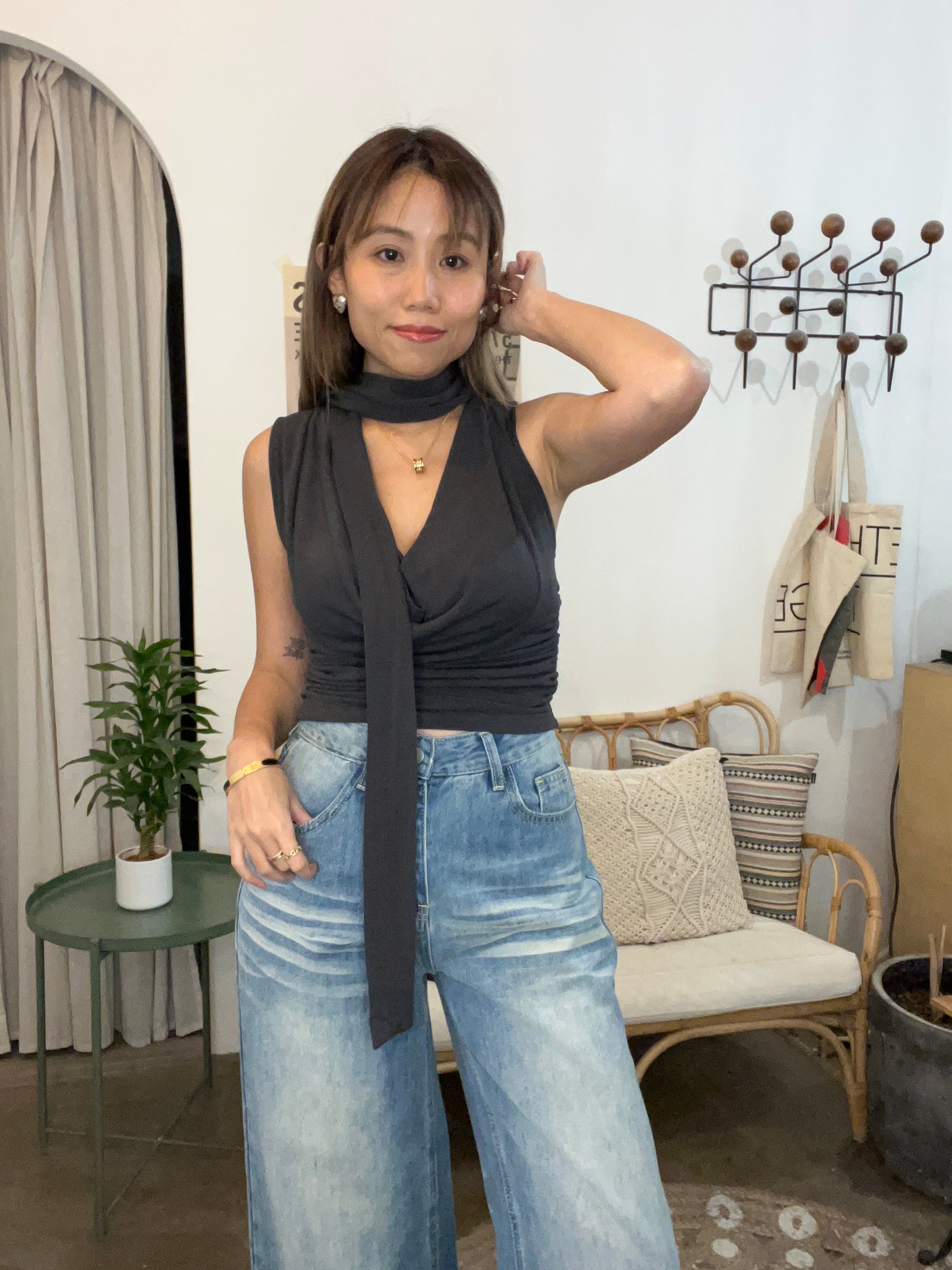 小性感V領長帶背心