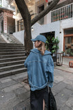Oversize雙袋腰帶牛仔外套